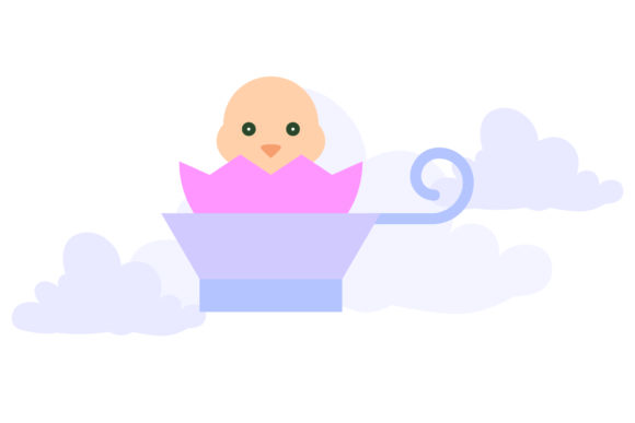 Easter Flat Illustration Cup Blue: A Vibrant Graphic Design Freebie for Creative Branding