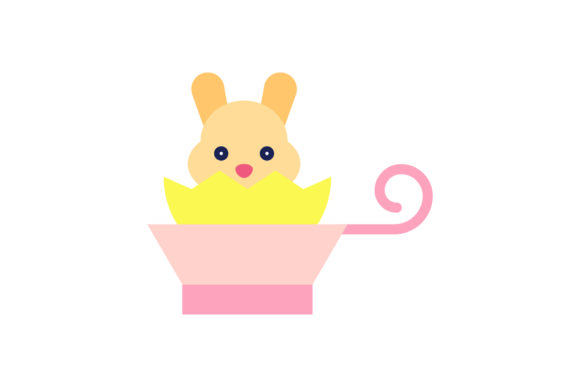 Easter Flat Illustration Cup Red: A Festive Graphic Asset for Local Business Branding