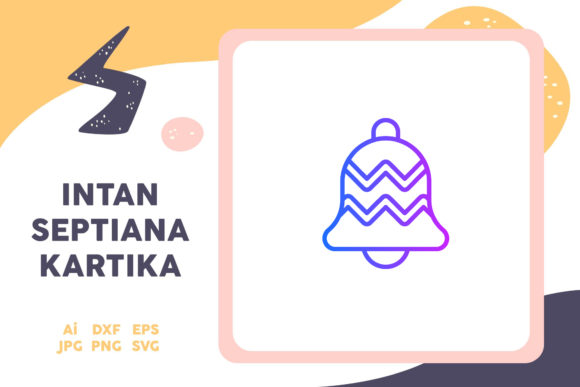 Easter Icon Bell Zig Zag Line Gradient: A Vibrant Graphic Design Freebie for Creative Marketers