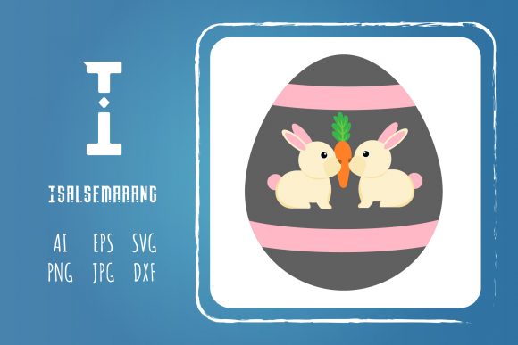 Easter Icon Egg Rabbit Art Vector Design for Small Business Branding