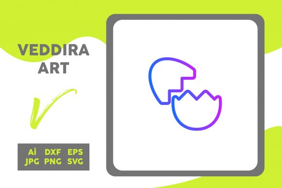 Easter Icon Eggs Crack Line Gradient: A Versatile Graphic Design Asset for Creative Sellers