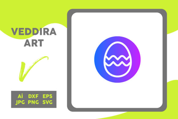 Easter Icon Eggs Simple Circle Gradient for Editorial and Web Publishing