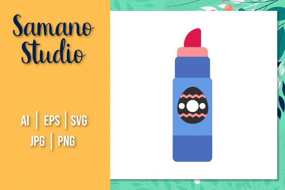 Easter Icon Lipstick Design Vector Art for Bloggers and Publishers