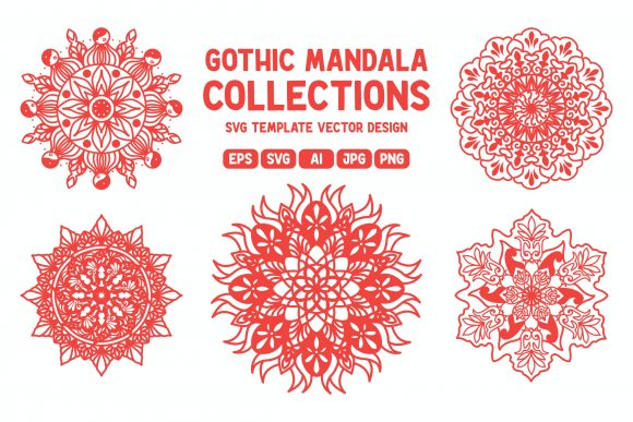 Gothic Mandala SVG Template for Crafts and Graphics