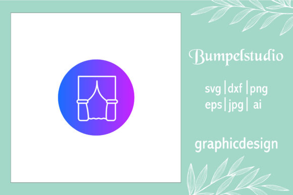 House Icon Curtains Circle Gradient – A Versatile Graphic Design Freebie