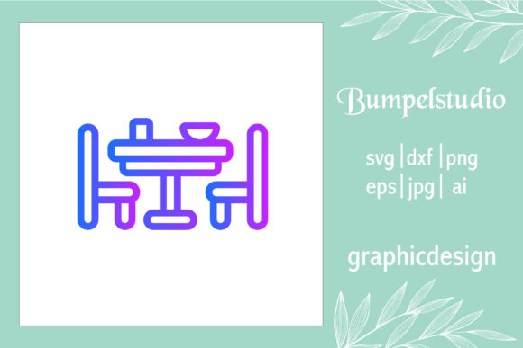 House Icon Dining Table Line Gradient Embroidery Design Review