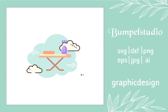House Icon Ironing Board Cloud White – A Unique Graphic Design Asset for Creative Projects