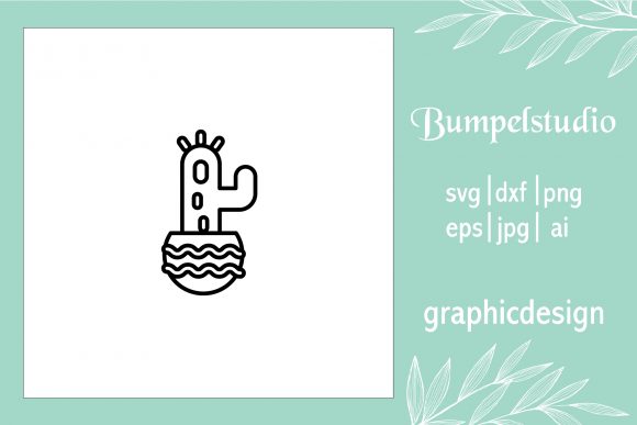 House Icon Plant Cactus Line Black: A Versatile Design Freebie for Modern Projects