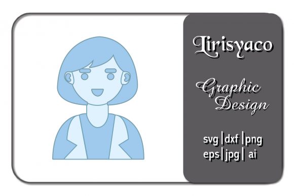 Icon Character Woman Blue UI Style: A Modern Graphic Design Freebie for Content Creators