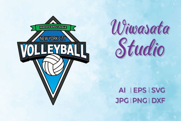Logo Volleyball Filled Line Style: A Graphic Design Asset for Local Branding