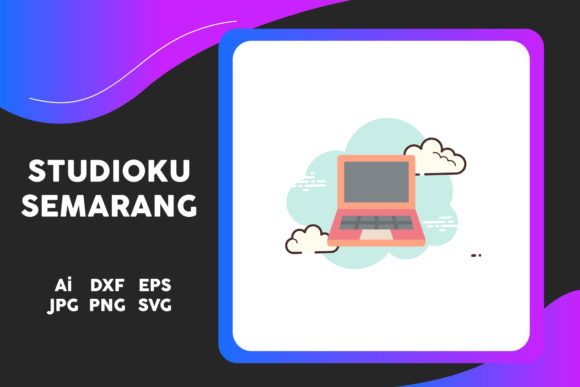 School Icon Laptop Simple Cloud White – A Versatile Graphic Design Freebie