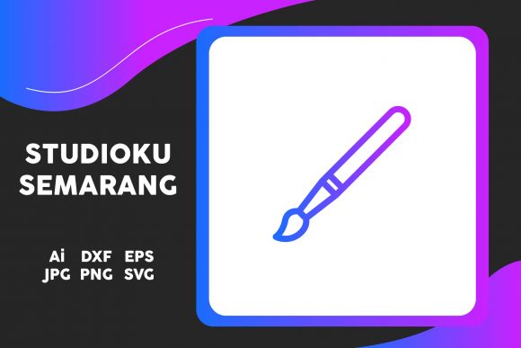 School Icon Paint Brush Line Gradient – A Versatile Graphic Freebie for Crafters