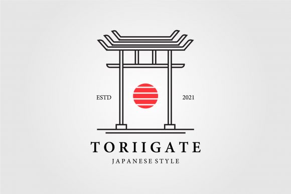 Torii Gate Line Art Minimalist Vector for Graphics and Freebies
