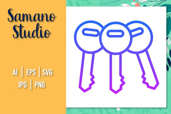 Travel Icon Vector Creative Gradient Key for Modern Website Design